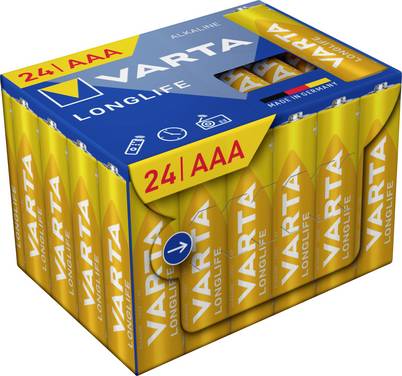 Varta VARTA Longlife AAA Cube Pack24 AAA batterij (potlood) Alkaline 1.5 V 24 stuk(s)
