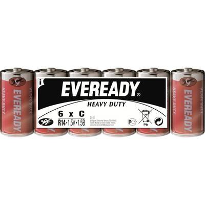 'Acht batterijen van het merk EVERREADY, Heavy Duty, Type C, 1,5V.'