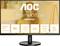 AOC-monitor voor thuiskantoor, 27 inch, 100 Hz, Full HD, Adaptive Sync, 65W USB-C, 1 ms responstijd. Achtergrond: lachende persoon.