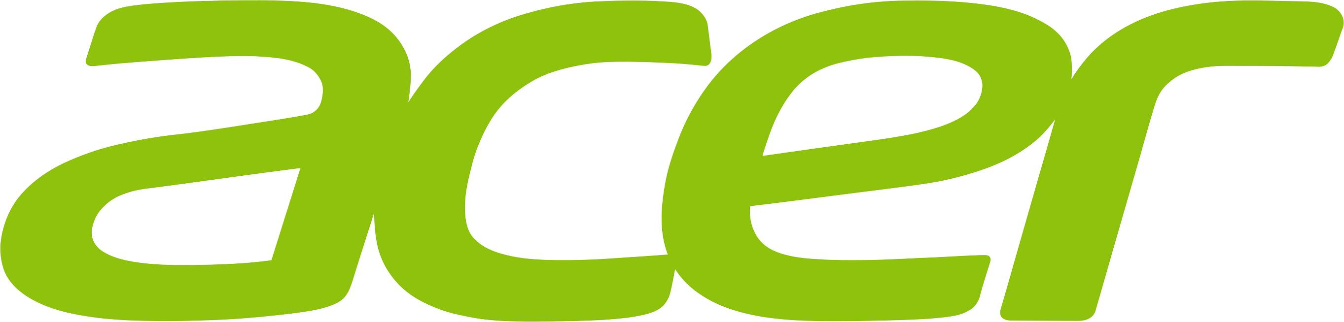 De afbeelding toont het groene logo van het merk Acer in kleine letters.