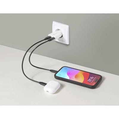 VOLTCRAFT UC-1C1A30W01 USB-oplader 30 W 1x USB-A, 1x USB-C Fast Charge, USB PD 3.0 Wit GaN-4