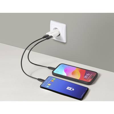 VOLTCRAFT UC-1C1A30W01 USB-oplader 30 W 1x USB-A, 1x USB-C Fast Charge, USB PD 3.0 Wit GaN-5