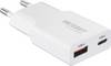 VOLTCRAFT UC-1C1A30W01 USB-oplader 30 W 1x USB-A, 1x USB-C Fast Charge, USB PD 3.0 Wit GaN