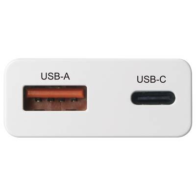 VOLTCRAFT UC-1C1A30W01 USB-oplader 30 W 1x USB-A, 1x USB-C Fast Charge, USB PD 3.0 Wit GaN-1