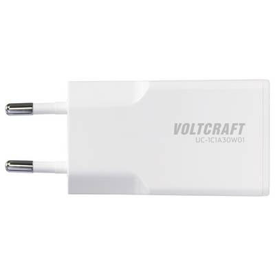 VOLTCRAFT UC-1C1A30W01 USB-oplader 30 W 1x USB-A, 1x USB-C Fast Charge, USB PD 3.0 Wit GaN-2