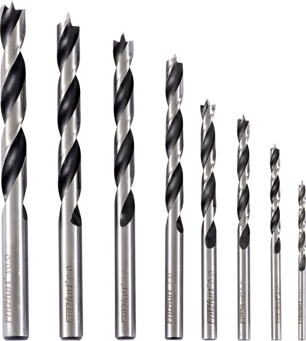 FRITZFURT 2801-3008 Hout-spiraalboorset 8-delig 3 mm, 4 mm, 5 mm, 6 mm, 7 mm, 8 mm, 9 mm, 10 mm Gezamenlijke lengte 175 mm Cilinderschacht 1 set(s)