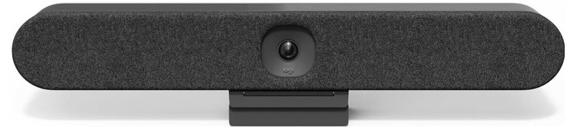 Zwarte, rechthoekige webcam geplaatst op een sokkel met de cameralens centraal gepositioneerd.