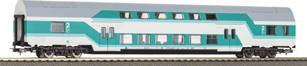 Piko H0 53116 H0 dubbeldekszitwagen DBuz 747.3 mintgroen van de DR DBuz 747.3