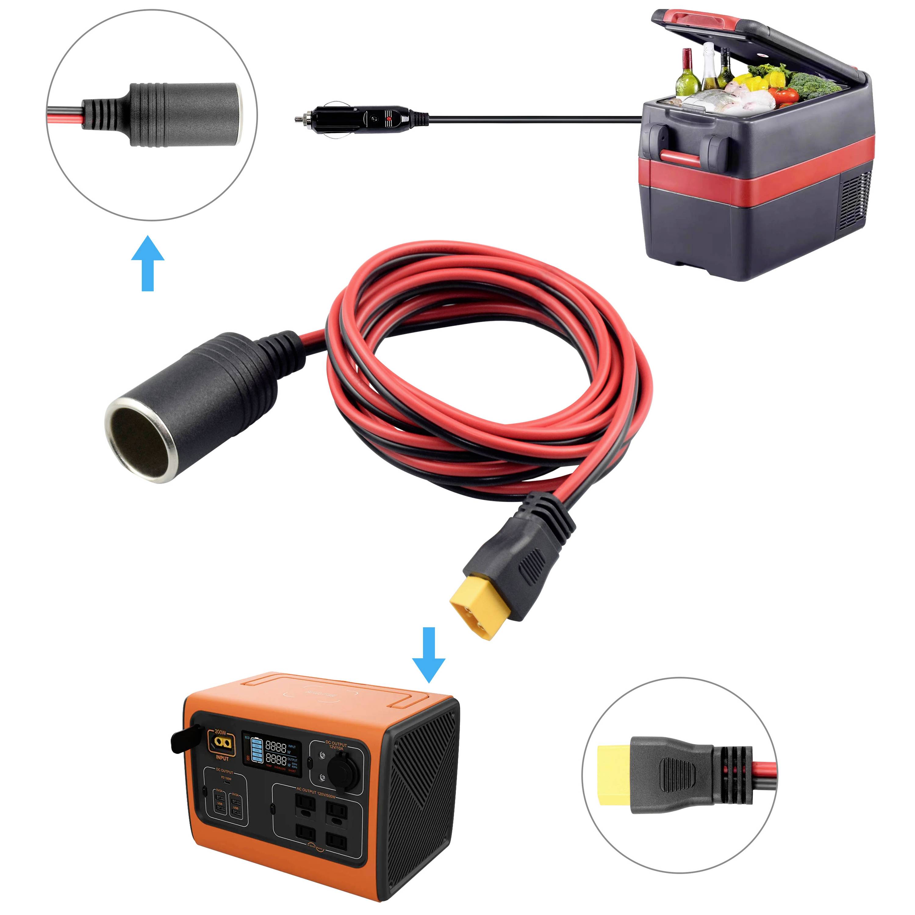 Sigarettenaansteker op XT60-kabel 2 m TC-13619284 Zwart, Rood TRU COMPONENTS Inhoud: 1 stuk(s)-4