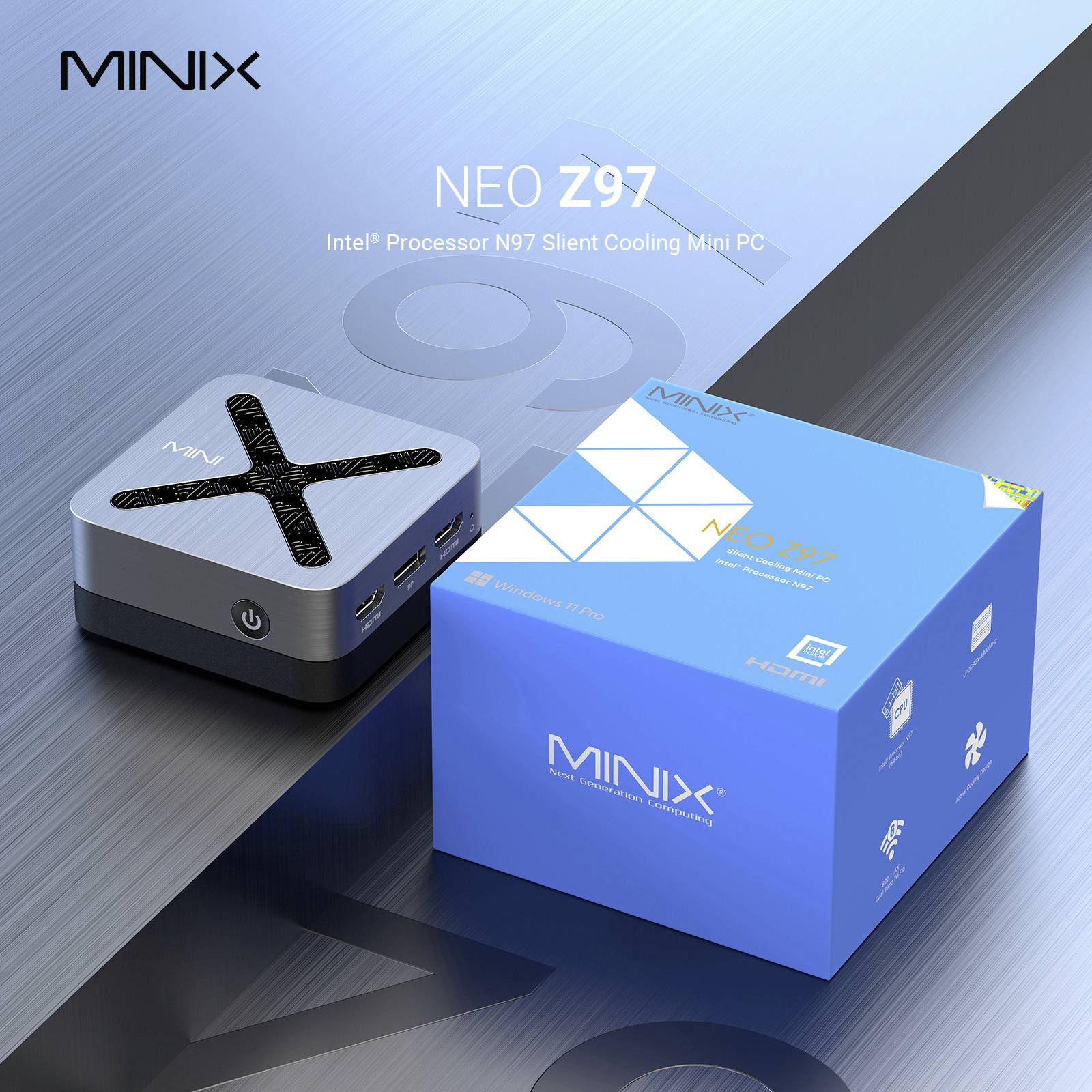 Minix Mini-PC (HTPC) NEO Z97 Intel® N N97 3.6 GHz 12 GB RAM 512 GB SSD Intel UHD Graphics Win 11 Pro MINIX NEO Z97-3