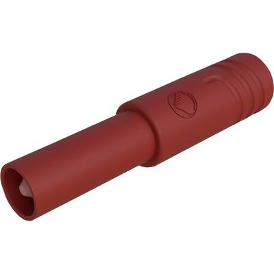 Rood-rode zweet-stekker met gepolijst oppervlak, cilindrisch van vorm, mogelijk voor elektrische verbindingen.