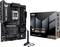 ASUS TUF Gaming B550-E WIFI Moederbord naast de verpakking. Bevat PCIe 4.0, HDMI, DTS, Ryzen ondersteuning en WLAN-antenne.