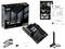 'ASUS TUF Gaming B650-E WIFI' moederbord met handleiding, antenne en toebehoren. Verpakking toont functies.