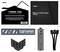 Een kit met ASUS-videokaart-accessoires: Snelstartgids, 'Bedankt'-kaart, stickers, kabelclips en kabels.
