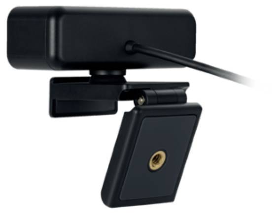Een zwart technisch apparaat met kabel, dat eruitziet als een houder of sensor, waarschijnlijk bedoeld voor montage op een oppervlak.