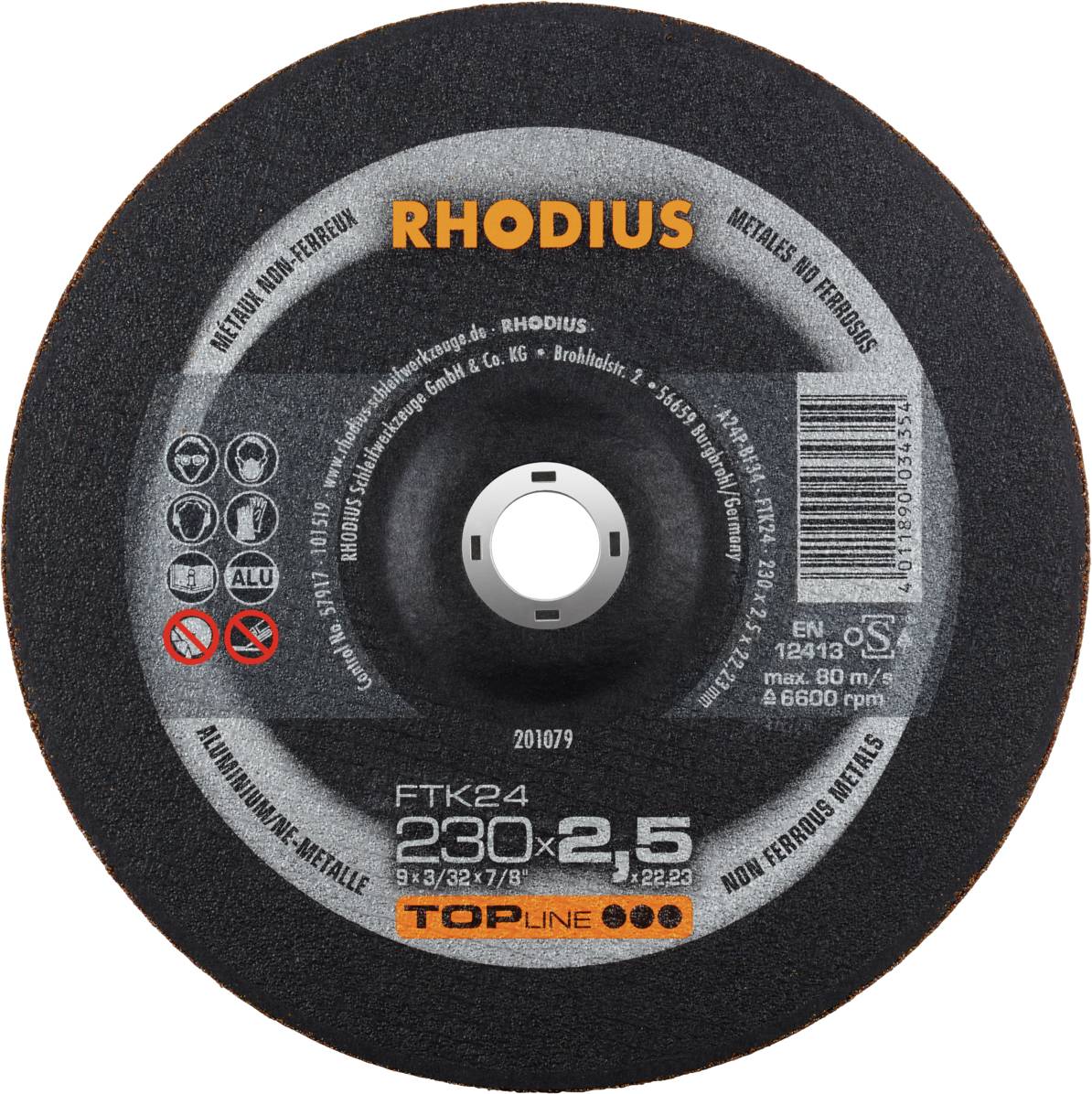 Rhodius FTK24 201079 Doorslijpschijfset 25 stuk(s) Non-ferrometaal