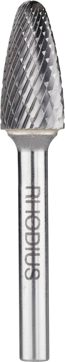 Een metaalfrees met een cilindrische schacht en een kegelvormig snijvlak, geschikt voor precisiebewerking van metaal.