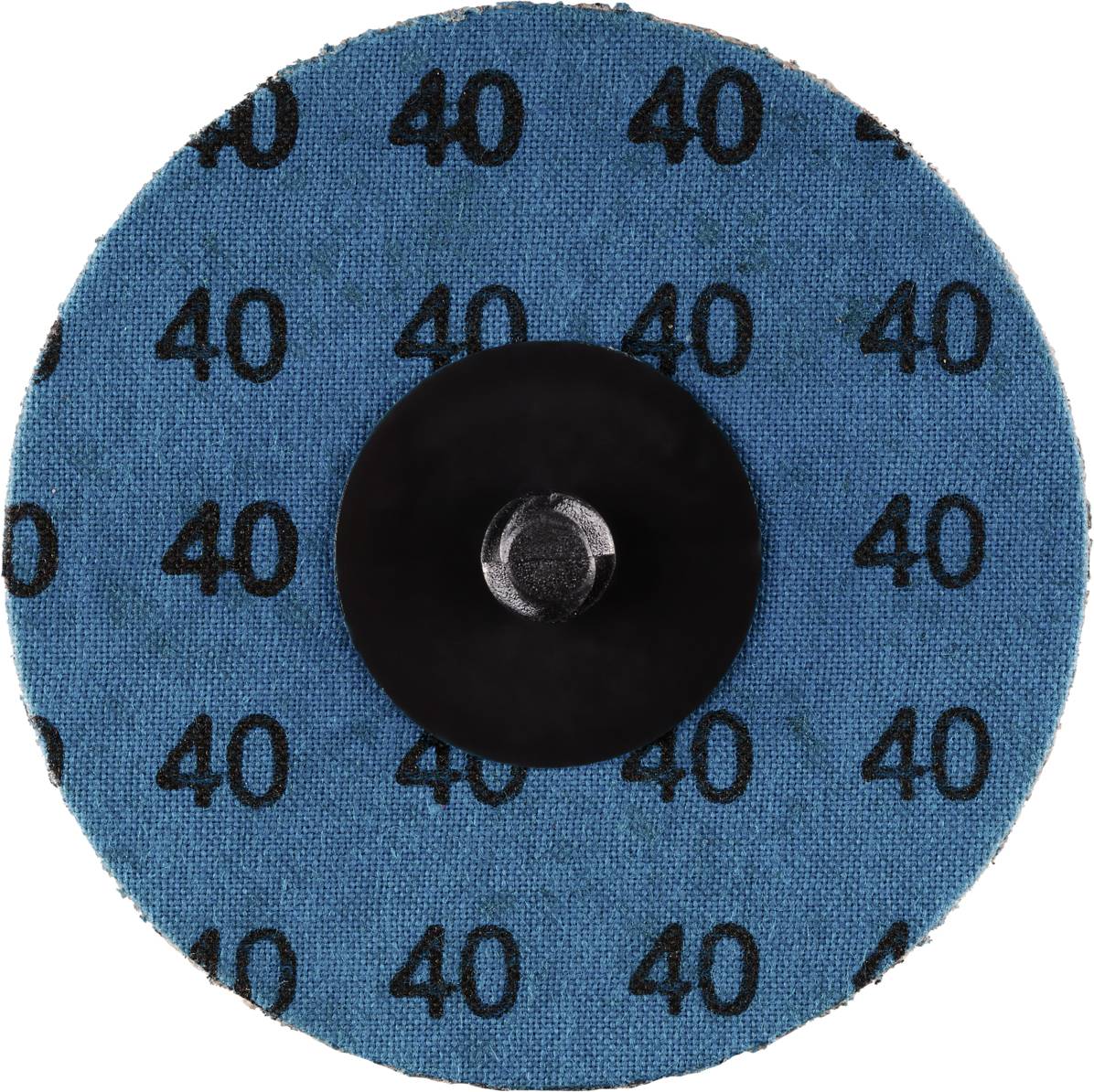 Slijpschijf met een blauwe oppervlakte en de opdruk '40'. Deze wordt gebruikt voor het slijpen van materialen en geeft de korrelgrootte aan.