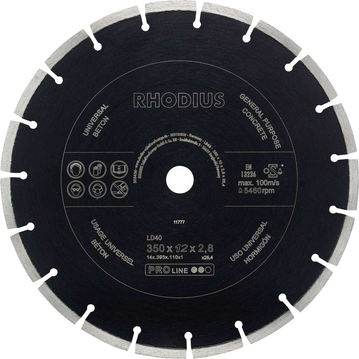 Rhodius LD40 303438 Diamanten doorslijpschijf 1 stuk(s) Beton