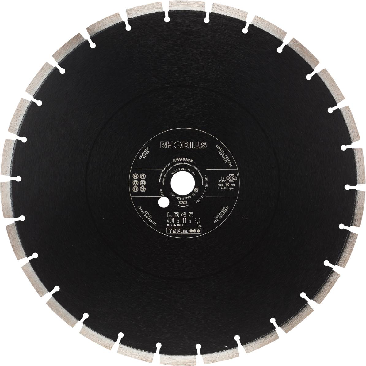 Rhodius LD45 303833 Diamanten doorslijpschijf 1 stuk(s) Beton