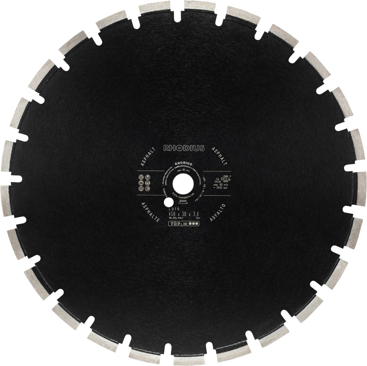 Rhodius LD70 303491 Diamanten doorslijpschijf 1 stuk(s) Asfalt