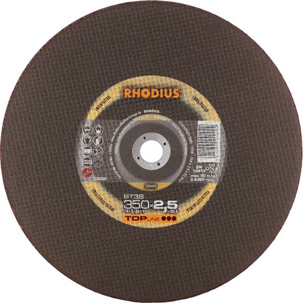 Rhodius ST38 209499 Doorslijpschijf  10 stuk(s) RVS, Staal