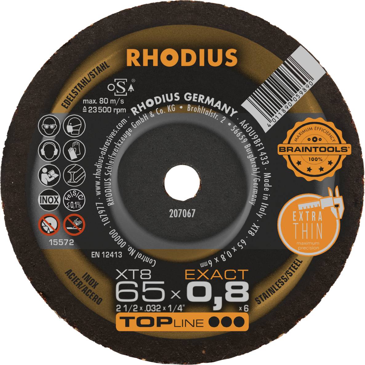 Rhodius XT8 EXACT MINI 207067 Doorslijpschijf 50 stuk(s) RVS, Staal — Foto 2 von 2
