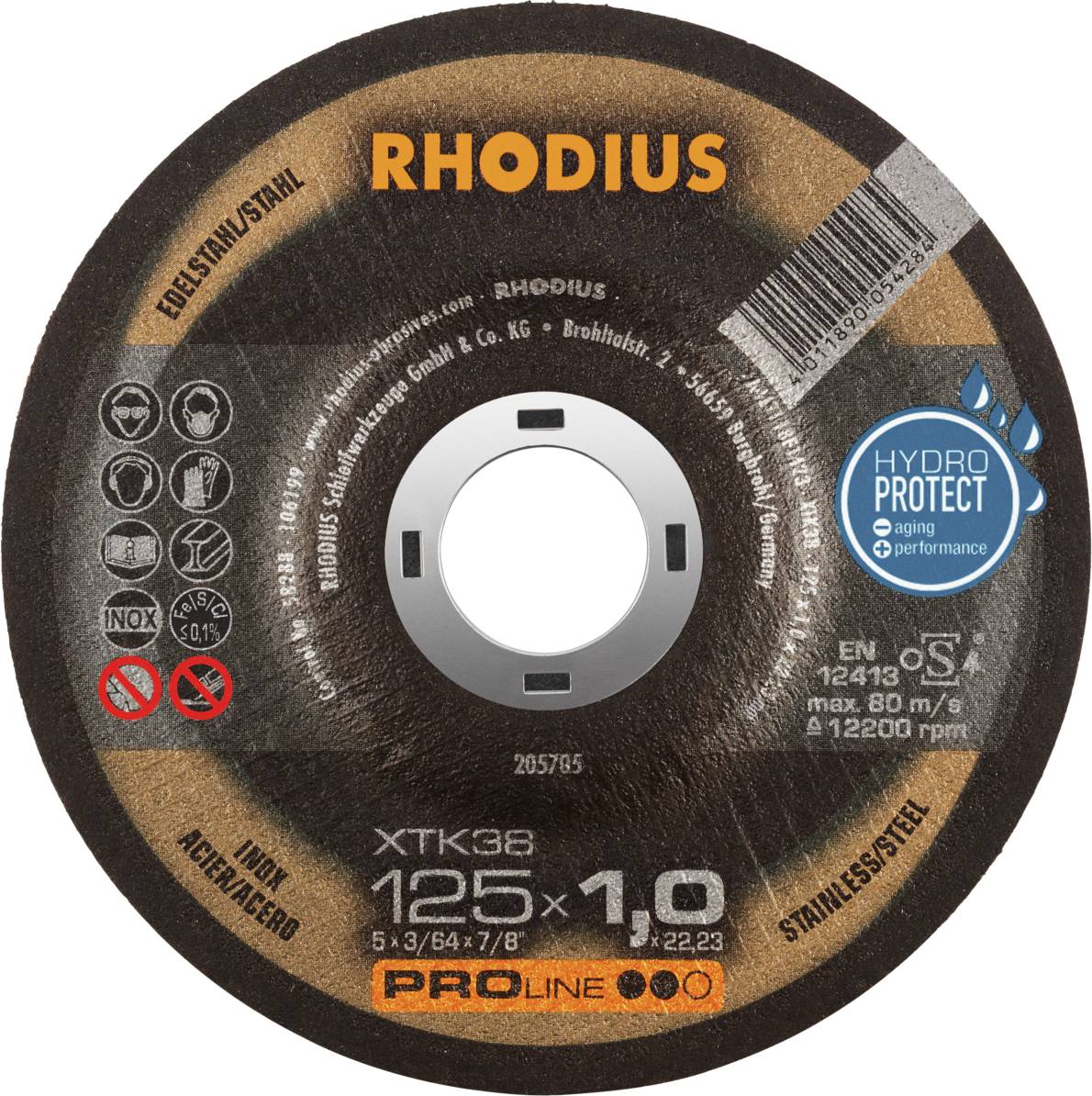 Rhodius XTK38 205705 Doorslijpschijf 50 stuk(s) RVS, Staal