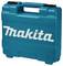 Een blauwe gereedschapskoffer met het witte logo van het merk 'Makita' op de voorkant.