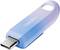 Een blauwe USB-C-stick van SanDisk.