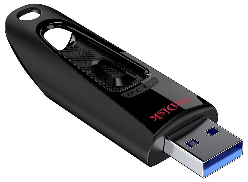 Een zwarte USB-stick met blauwe USB-aansluiting, geschikt voor gegevensoverdracht en opslag.