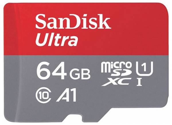 SD MicroSD-kaart 64GB SanDisk Ultra A1 Class 10 incl. adapter