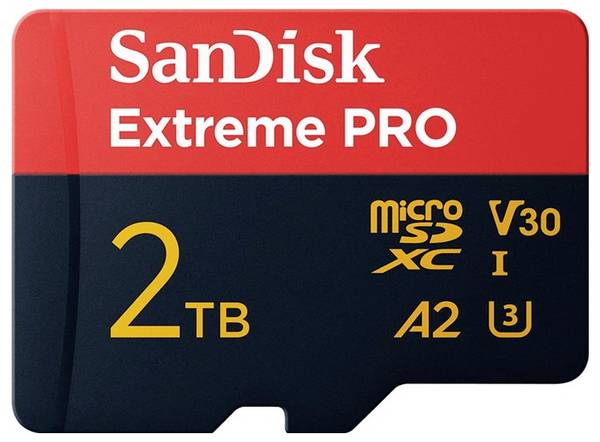 Sandisk 2TB microSDXC, 250 MB/s, 150 MB/s, V30, U3