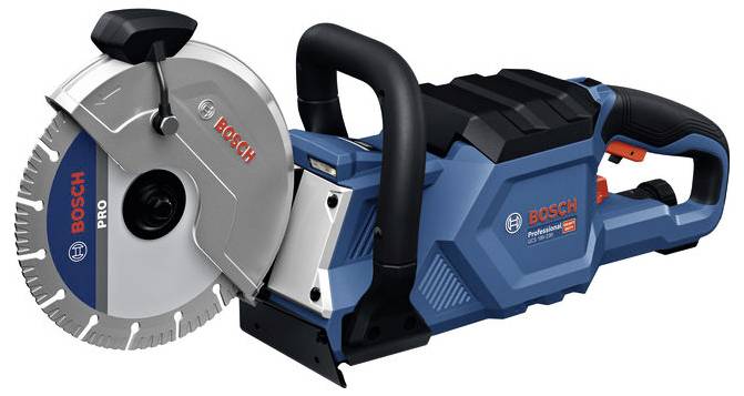 'Accustroomgevoede Bosch handcirkelzaag in blauw met zilveren zaagblad, geschikt voor professionele bouwwerkzaamheden.'