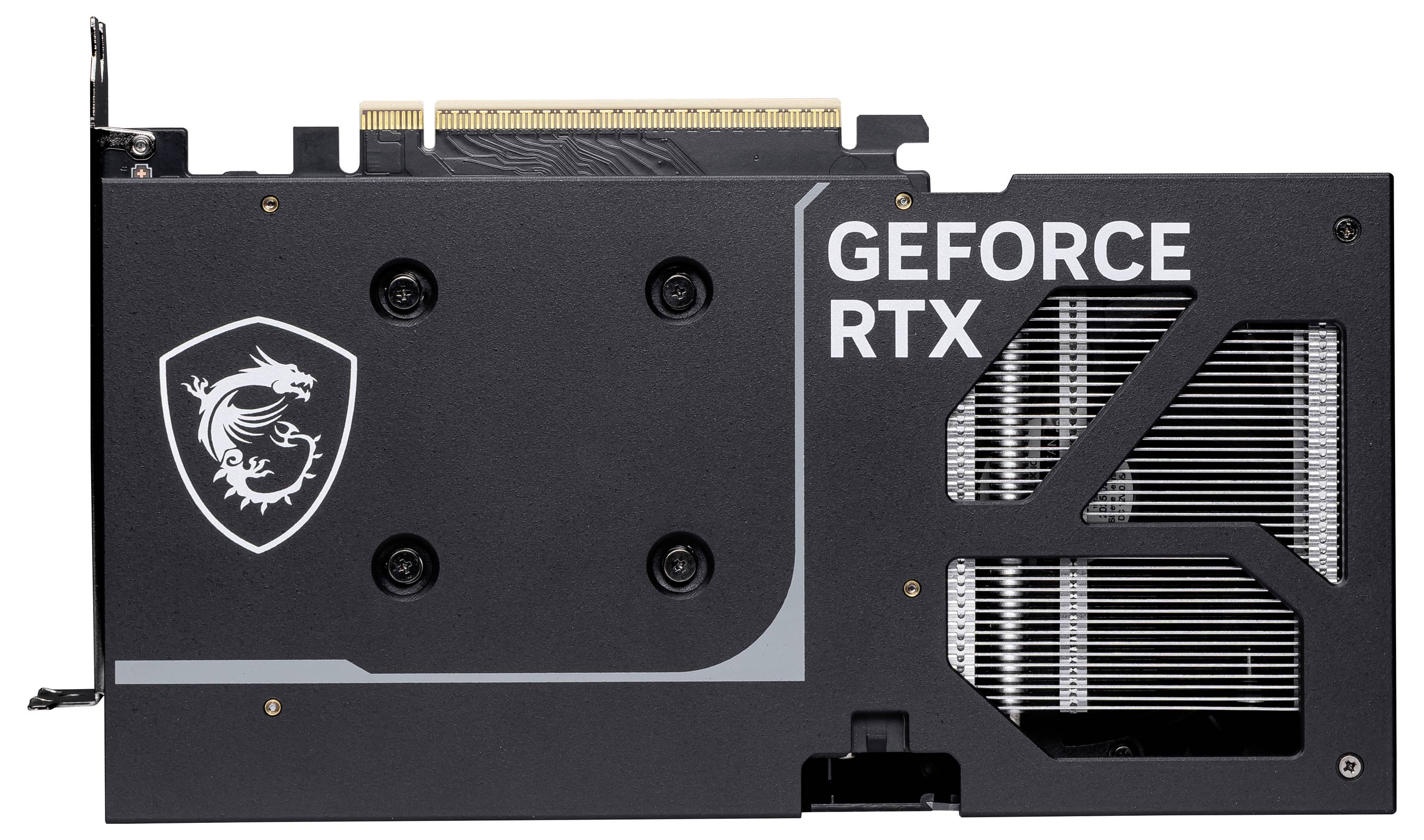 De afbeelding toont een grafische kaart met de tekst 'GEFORCE RTX' en een drakenlogo op de behuizing.