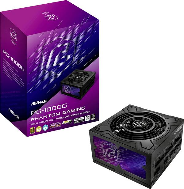 ASRock Phantom Gaming PG-1000G PC-netvoeding 750 W ATX 80 Plus Gold