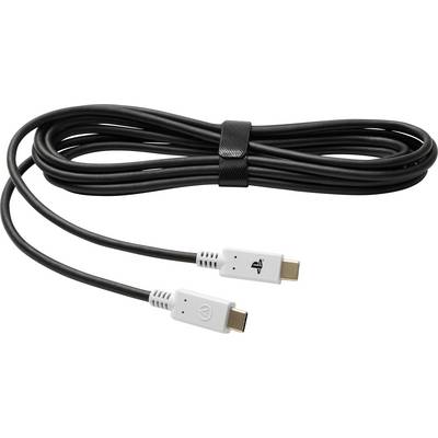 Zwart oplaadkabel met twee witte USB-C-aansluitingen, samengebonden. Geschikt voor PlayStation-apparaten.