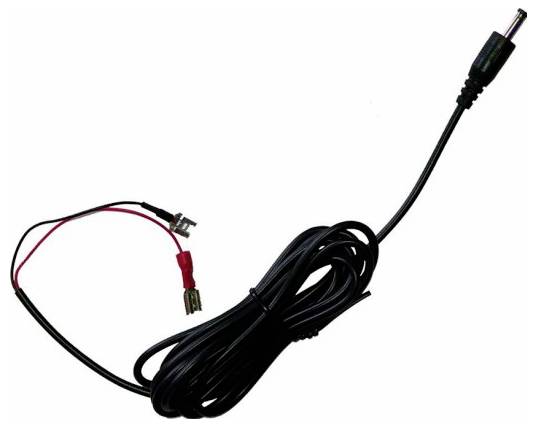 Een zwart stroomsnoer met een stekker aan het ene uiteinde en open kabels aan het andere uiteinde, geschikt voor elektronische apparaten.