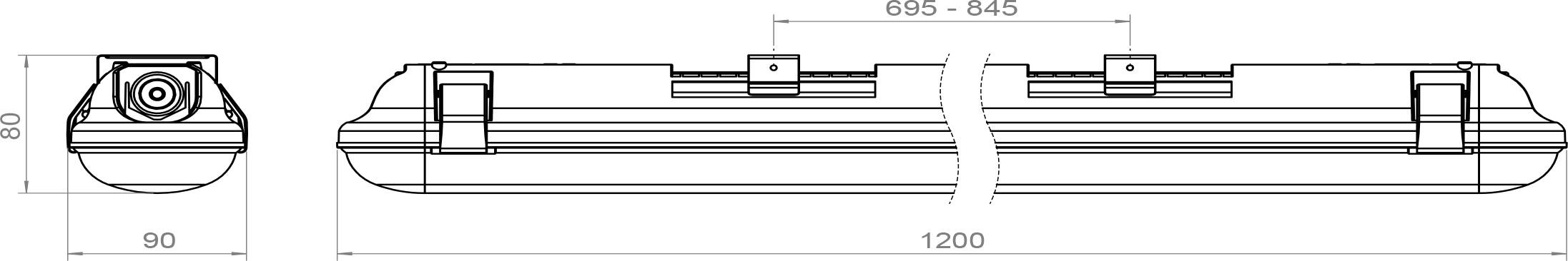 Pracht 5800222 5800222-LUNA_BL_ONE LED-kuiplamp voor vochtige ruimte LED Lichtbron vervangbaar door elektricien 9 W, 11 -3