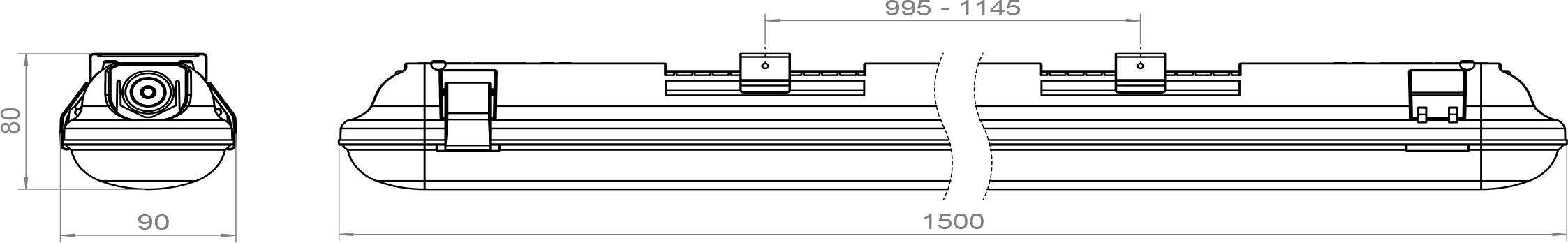 Pracht 5800222 5800222-LUNA_BL_ONE LED-kuiplamp voor vochtige ruimte LED Lichtbron vervangbaar door elektricien 9 W, 11 -4