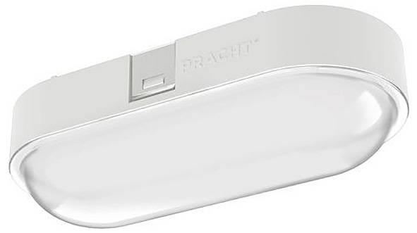 Witte, ovale plafondlamp met geïntegreerde schakelaar, geschikt voor binnenruimtes.