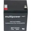 multipower MP1223H Loodaccu 12 V 5 Ah Loodvlies (AGM) (b x h x d) 90 x 108 x 70 mm Kabelschoen 6.35 mm Onderhoudsvrij, Geringe zelfontlading