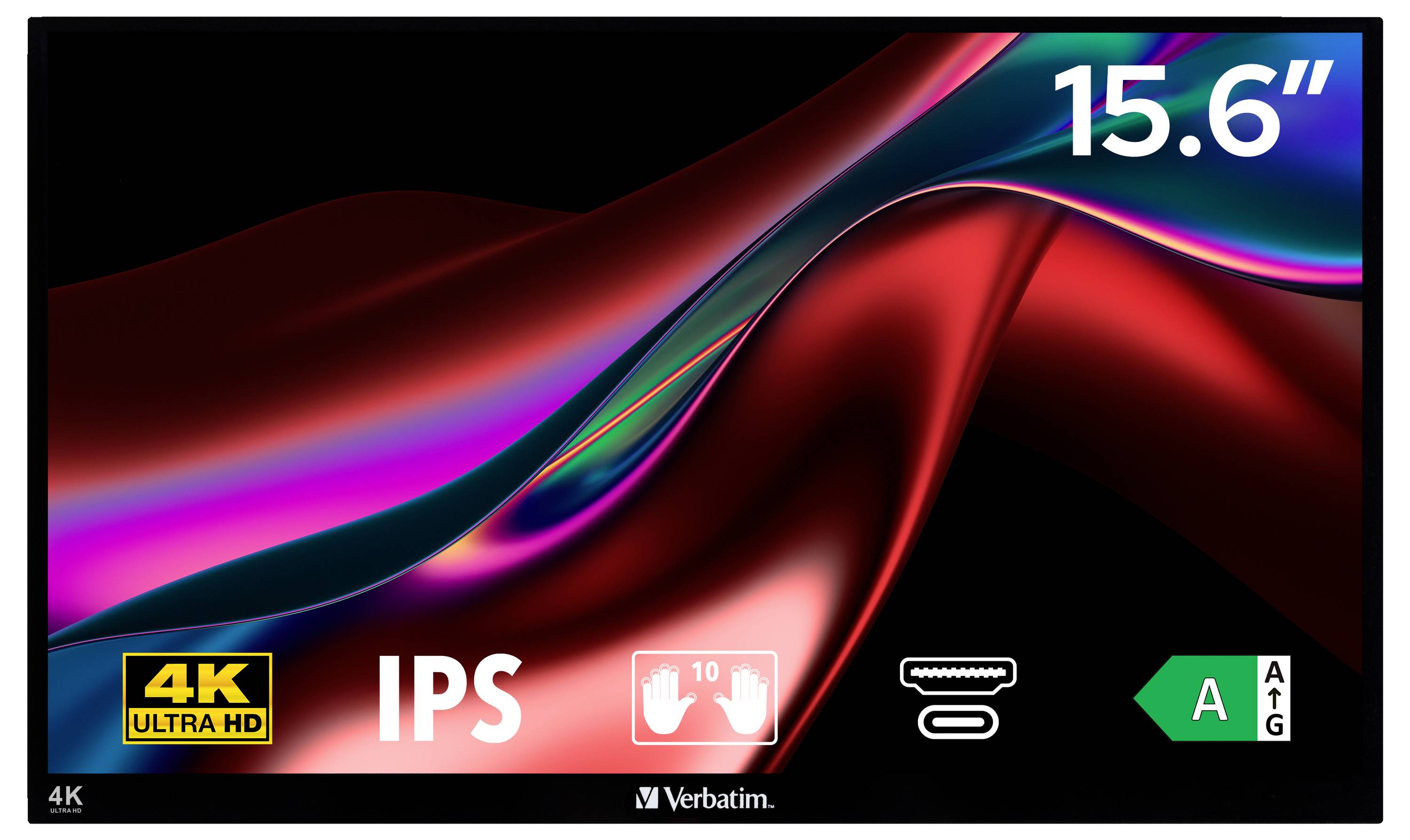 Laptopmonitor met 15,6-inch-scherm, 4K Ultra HD, IPS-technologie en touchfunctie. Energieklasse A.