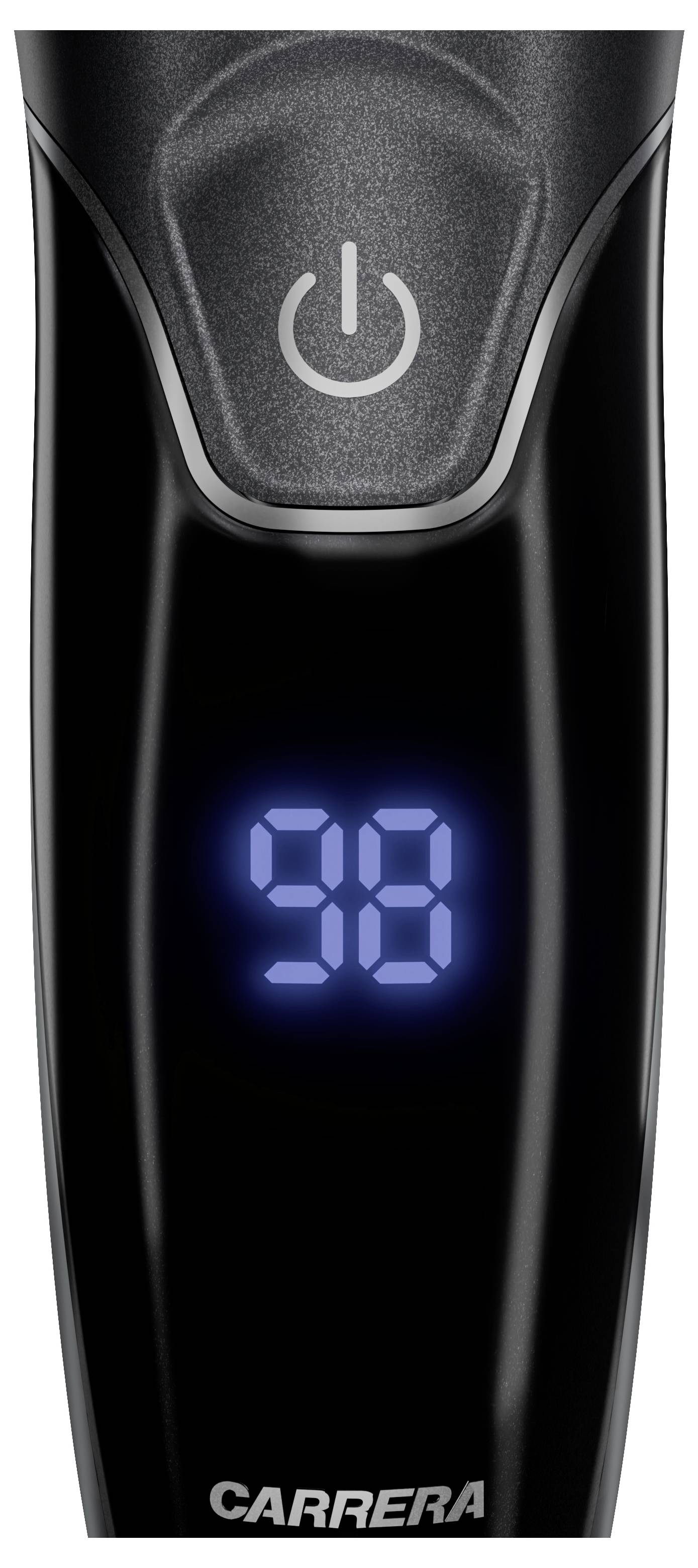 Trimmer met aan-/uitschakelaar en digitale weergave die '98' toont.