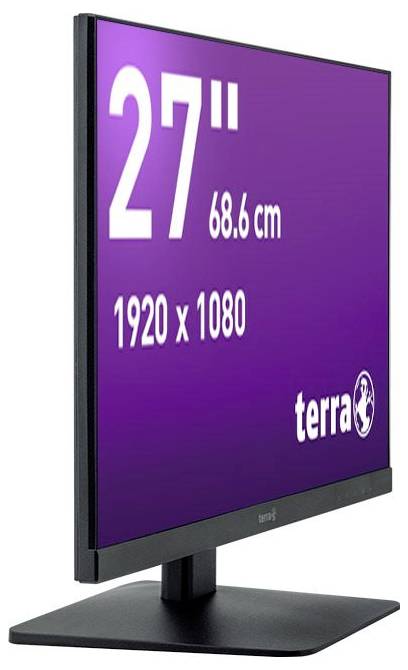 Een 27 inch (68,6 cm) monitor met een resolutie van 1920 x 1080 pixels.