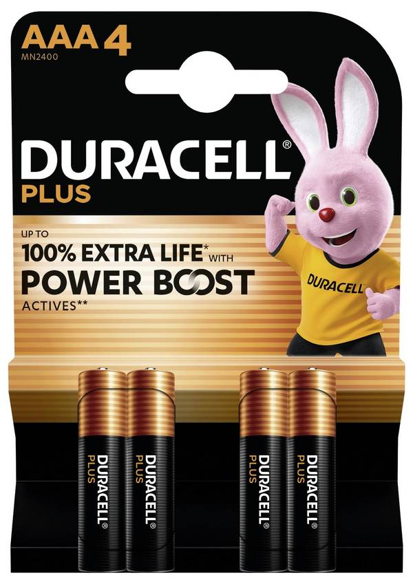 Duracell Plus Power Boost AAA batterij (potlood) Alkaline 1.5 V 4 stuk(s)