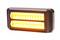 Zwart behuizing met twee horizontale, verlichtende gele LED-strips voor verlichtingsdoeleinden.