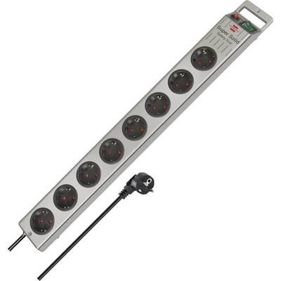Brennenstuhl 1153340218 Stekkerdoos 8-voudig Zwart, Zilver Randaarde stekker 1 stuk(s)