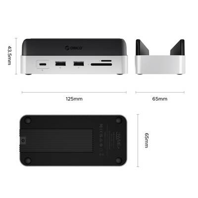 ORICO VS10 Mini Dock Desktop Stand USB-C dockingstation Geïntegreerde houder, Geïntegreerde kaartlezer, M.2 SSD-slot-13