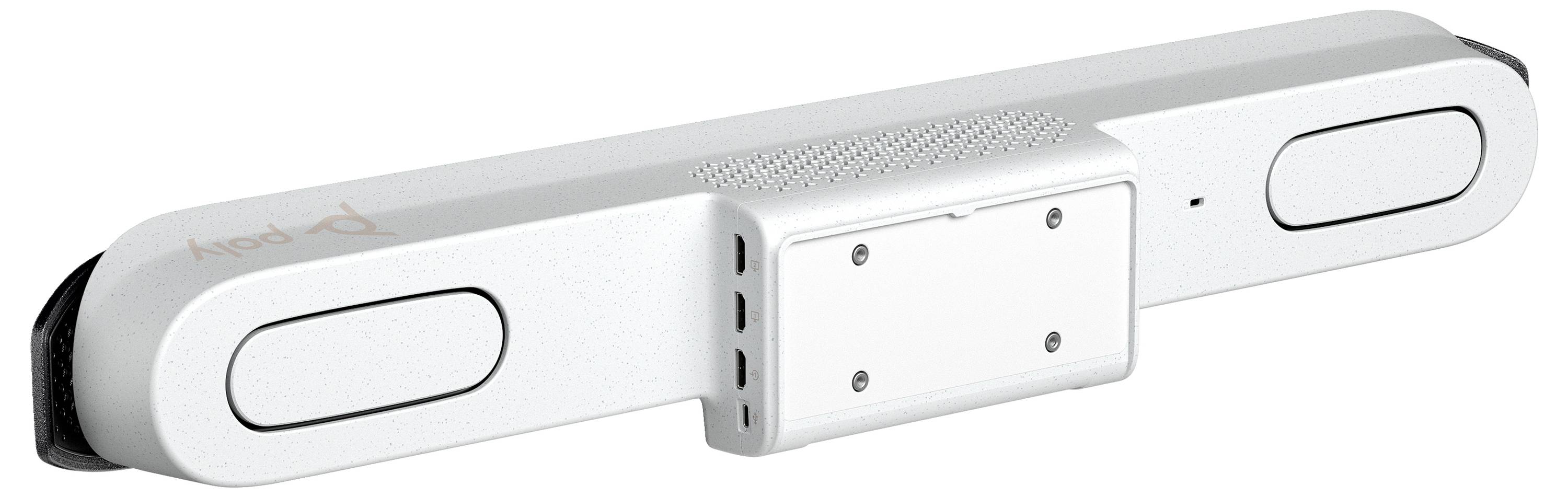 Wit rechthoekig apparaat met afgeronde hoeken en meerdere aansluitingen; vermoedelijk een technologiecomponent.